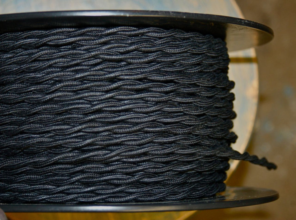 BELLE ÉPOQUE - Cable trenzado para instalación eléctrica vintage (0.118 x  0.059 in, 9.8 ft), color negro