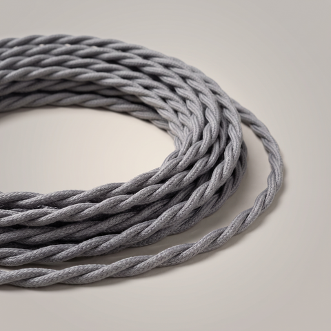 Cable Trenzado Gris — cable textil por metro