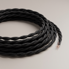 Cable Trenzado Negro — cable textil por metro