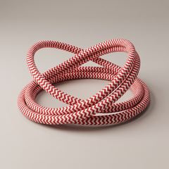 Cable Redondo Cebra Roja — cable textil por metro