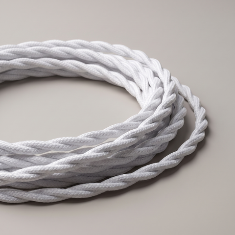 Cable Trenzado Blanco — cable textil por metro