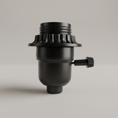 Socket Plástico Negro — socket con rosca