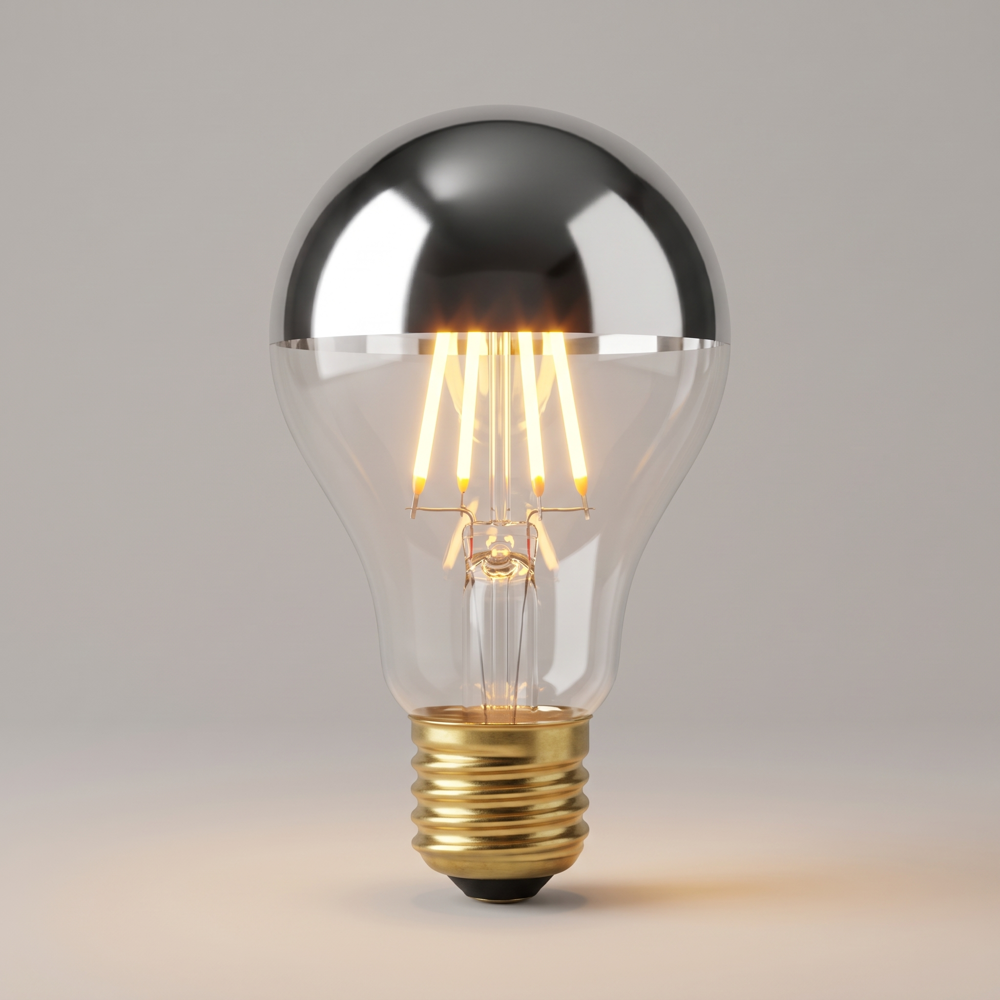 Foco Led Clásico Mitad Cromo