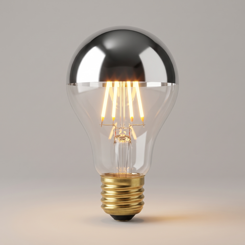 Foco Led Clásico Mitad Cromo